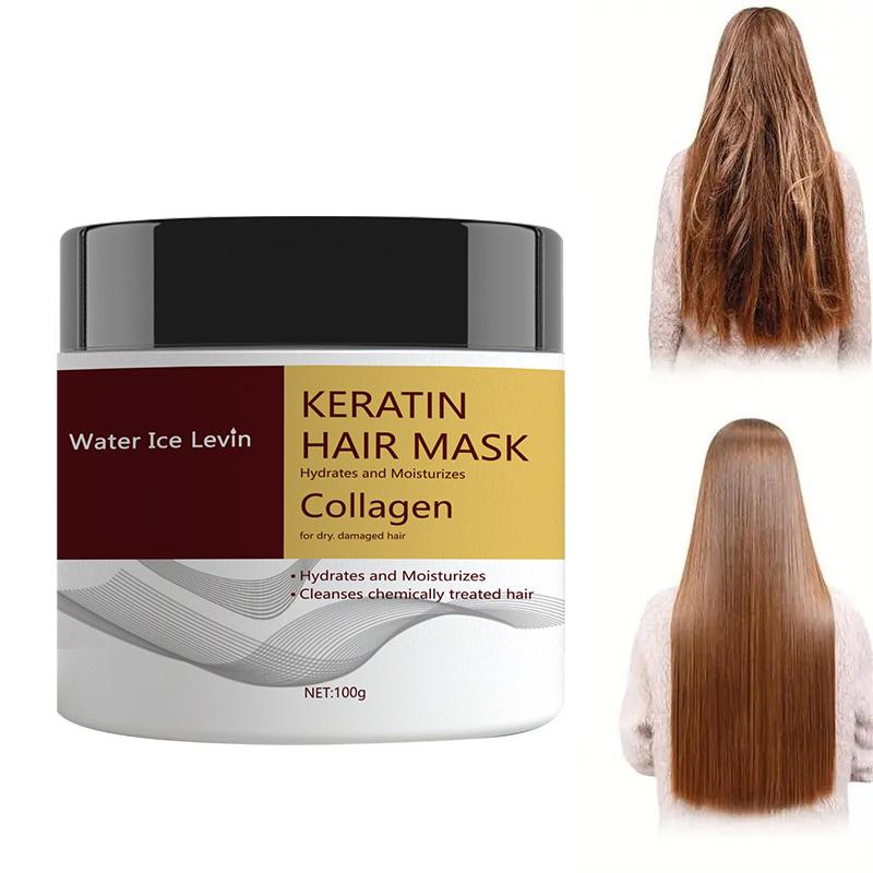 Keratin Hair Mask Hydrolyzed Keratin Collagen Hydrates Moisturizes Repairs Dry Damaged Hair Coconut Argan Oils 100g less