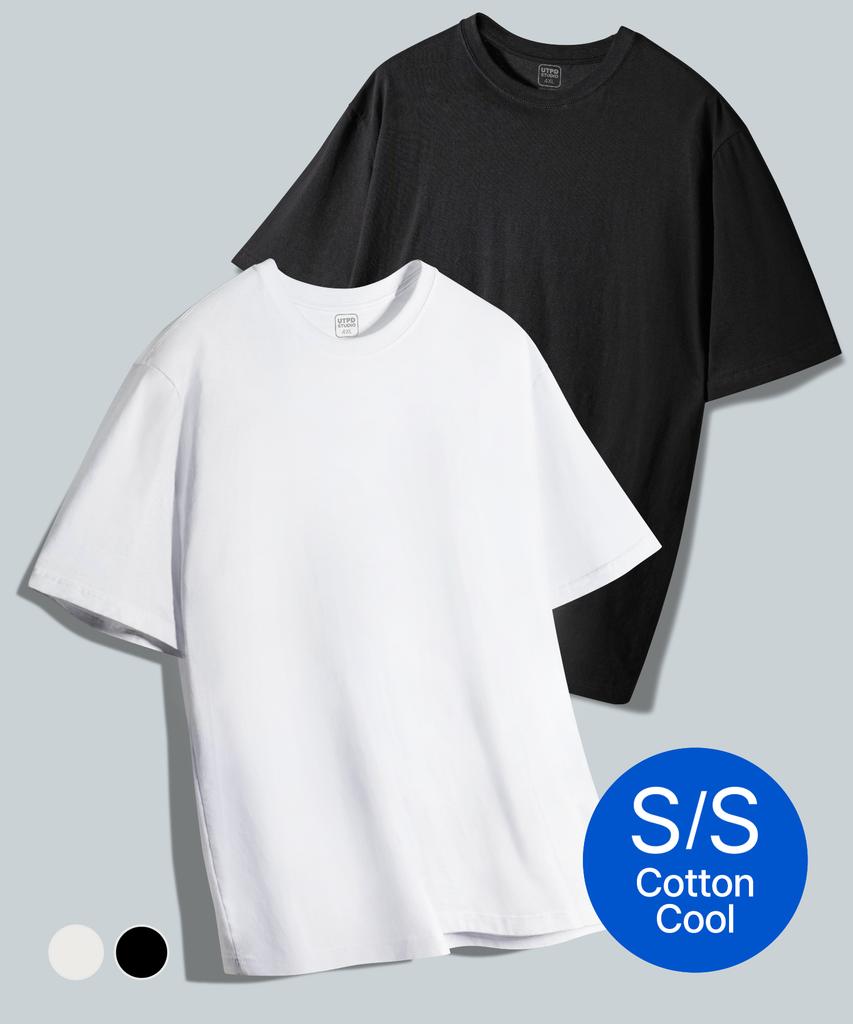 UNTAPPED STUDIO [2Pack] Pure Cotton Big Oversized 20-Count Short Sleeve T-Shirt 2 Colors