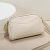 Fashion First-layer Cowhide Small Square Bag Women's New Textured Messenger Bag Double-layer Zipper Lightweight Shoulder Bag
