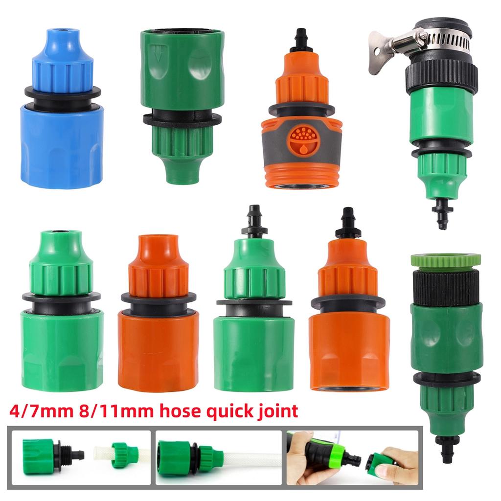 Gartenschlauchanschluss 1/4" 3/8" Schlauch Schnellkupplungen 4/7mm 8/11mm Dorn Wasserrohrverbindungen Bauernhof Hof Tropfbewässerungsadapter 5/10 Stück