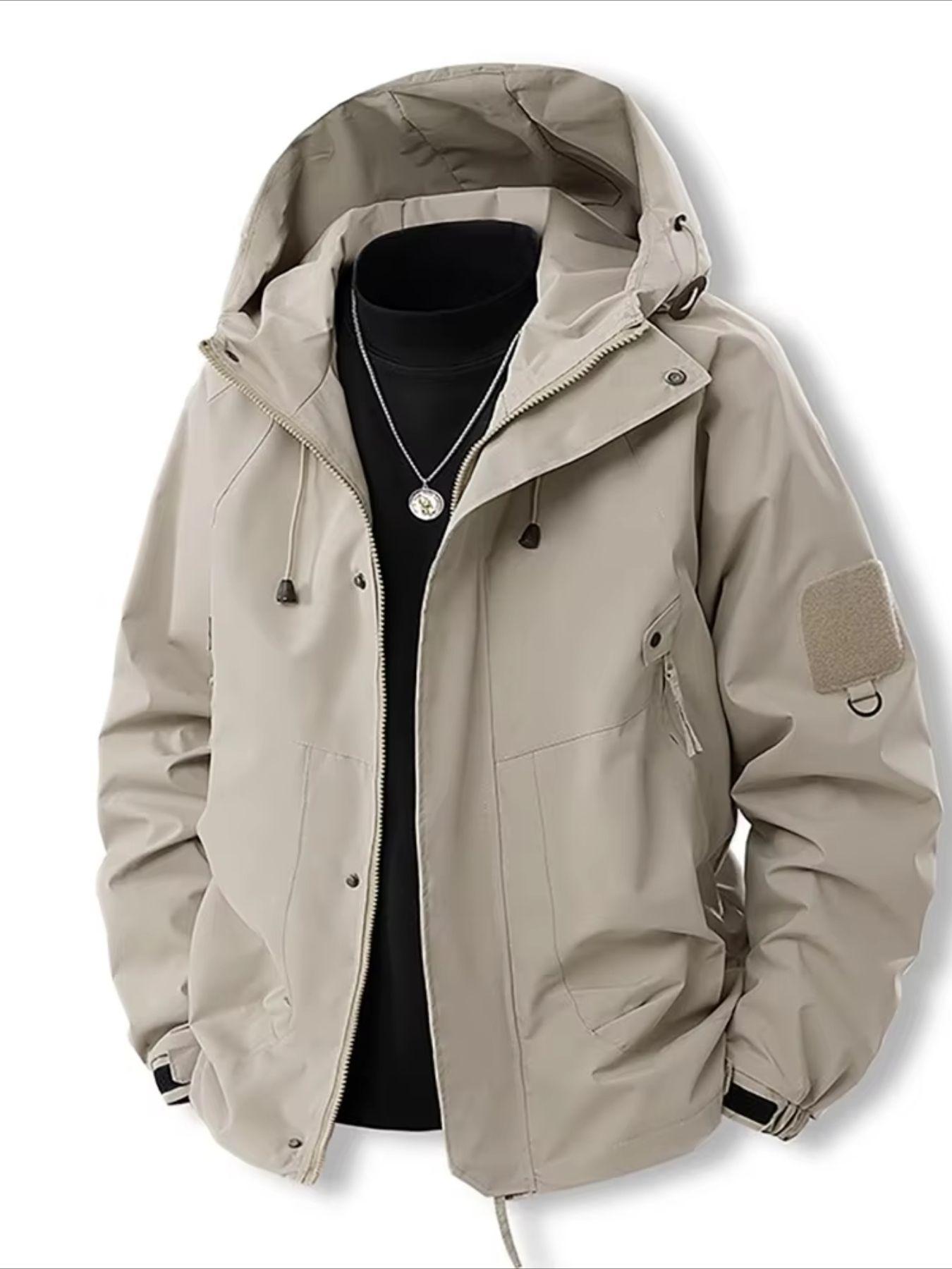 

Мужская куртка для улицы Весна Новая с капюшоном на молнии рукав реглан верхняя одежда однотонная для кемпинга рыбалки водонепроницаемая ветрозащитная куртка XXXL