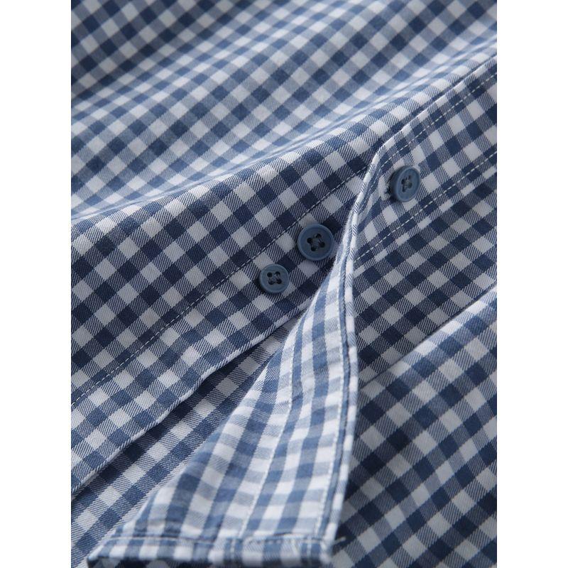 Japan fashion Order 80S Lyocell/Long-staple Cotton Foreign Trade Tail Goods Men Lapel Plaid Long sleeve Shirts Top Spring