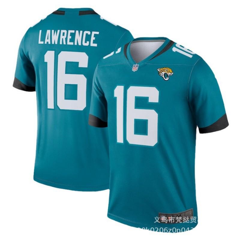 Mens NFL Jacksonville Jaguars Travis Etienne Jr 1 Green White Jersey Short Sleeve V-Neck Cotton Blend Athletic Shirt Rugby