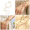 Fashion Niche Imitation Pearl Super Flash Zircon Bracelet Stainless Steel 18k Gold Plated High-end Female Finger Chain
