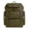 FINN 26 External Zip Pocket Branded Letter Embossed Cow Leather Patchwork Backpack Medium Men's Green