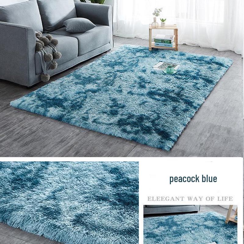 Luxuriöser Plüschteppich mit Farbverlauf und Batikmuster für Wohnzimmer oder Schlafzimmer