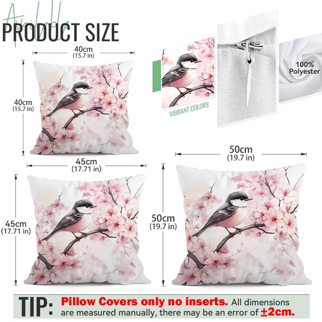Pink Cherry Blossoms Pillowcase Printed Polyester 40/45/50Cm Throw Pillowcover Decorative Sofa Cushion Pillowslip Home Decor
