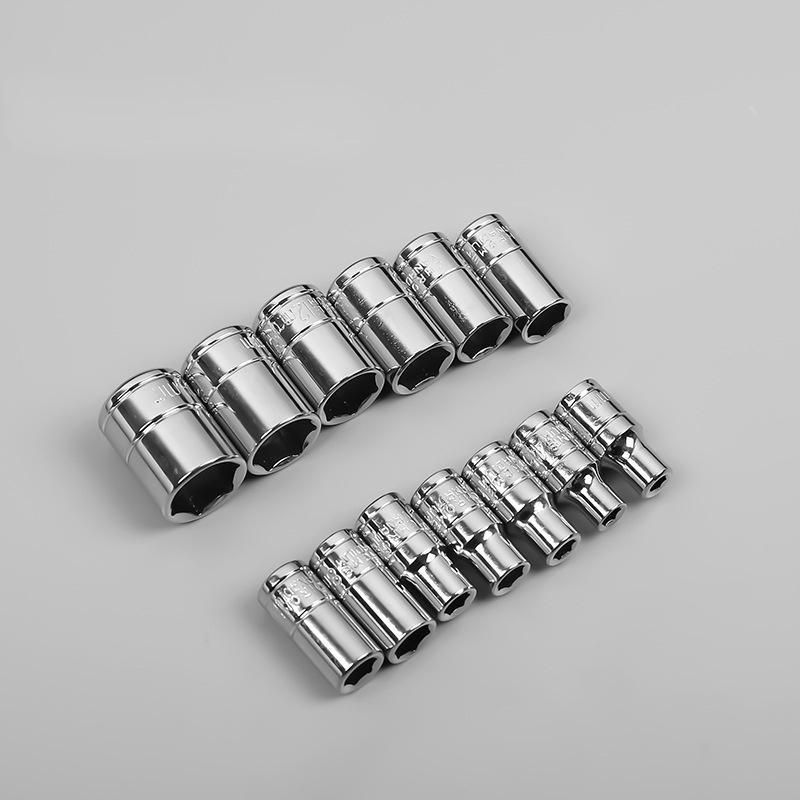 13pcs Short/11pcs Deep Hi-Spec 11pc 1/4  Socket Set Adapter Short Long Sockets 4-14mm Deep Socket Tool Heads Torque Spanner Ratchet Socket Wrench