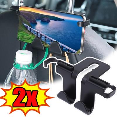 Car Hidden Phone Holder Hook Car Seat Headrest Hanging Storage Bracket Hook Electric Vehicle Motorcycle Telescopic Sundries Rack