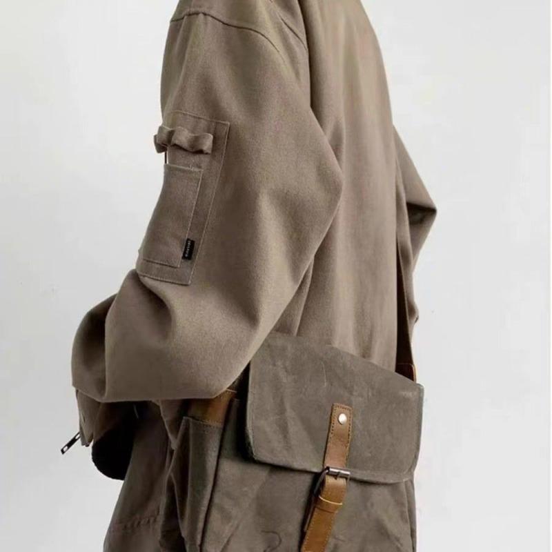 Jarní a podzimní japonská retro všestranná pracovní bunda pro muže a ženy, volné spojování, pilotova velká kapsa, bunda ve stylu Waste Earth