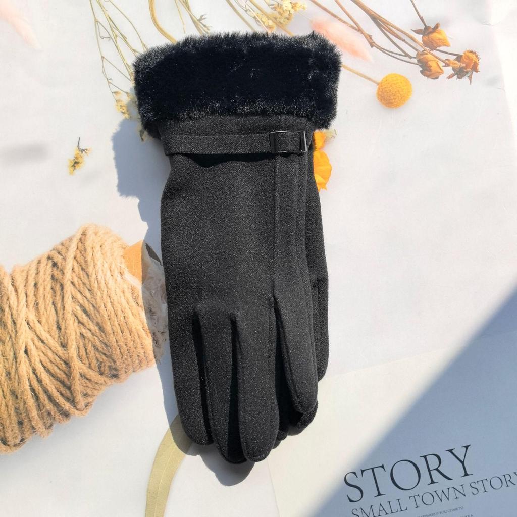 Women's Suede Touchscreen Gloves: Warm, Exclusive for Outdoor Cycling & Driving