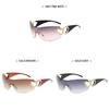 Y2k Heart Sunglasses Fashion Rimless Uv400 Sun Protection For Street Style