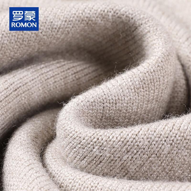 ROMON Men's Loose Fit Round Neck Knit Sweater
