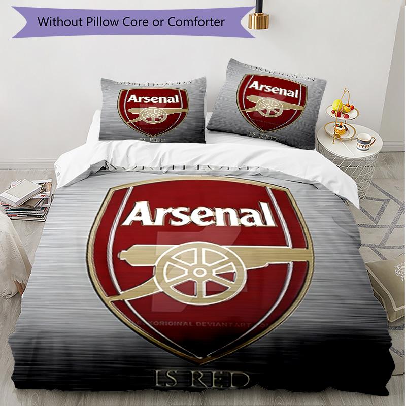 3pcs Duvet Cover Set (1*Duvet Cover + 2*Pillowcase, Without Core), football team.C Print Soft All‑Season Bedding Set, Home Bedroom Decor Gift