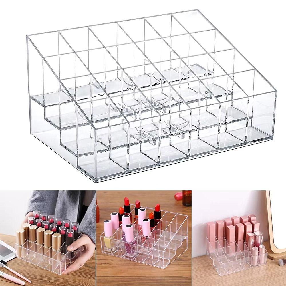 Clear Lipstick Case 9/24/36 Grid Makeup Organizer New Lipstick Storage Box  Home