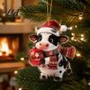 Farm Themed Xmas Decorations Cute Cow Christmas Ornament, Acrylic Cartoon Milk Hanging Decoration, 2D Durable Printed Keepsakes Flat Farmhouse Animal