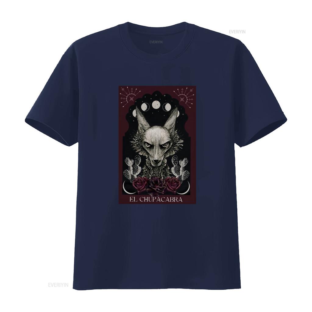 El Chupacabra T Shirt Cryptid Tarot Card Supernatural Cryptids Folklore Cryptidcore vintage Washed Top For Everyday Wear
