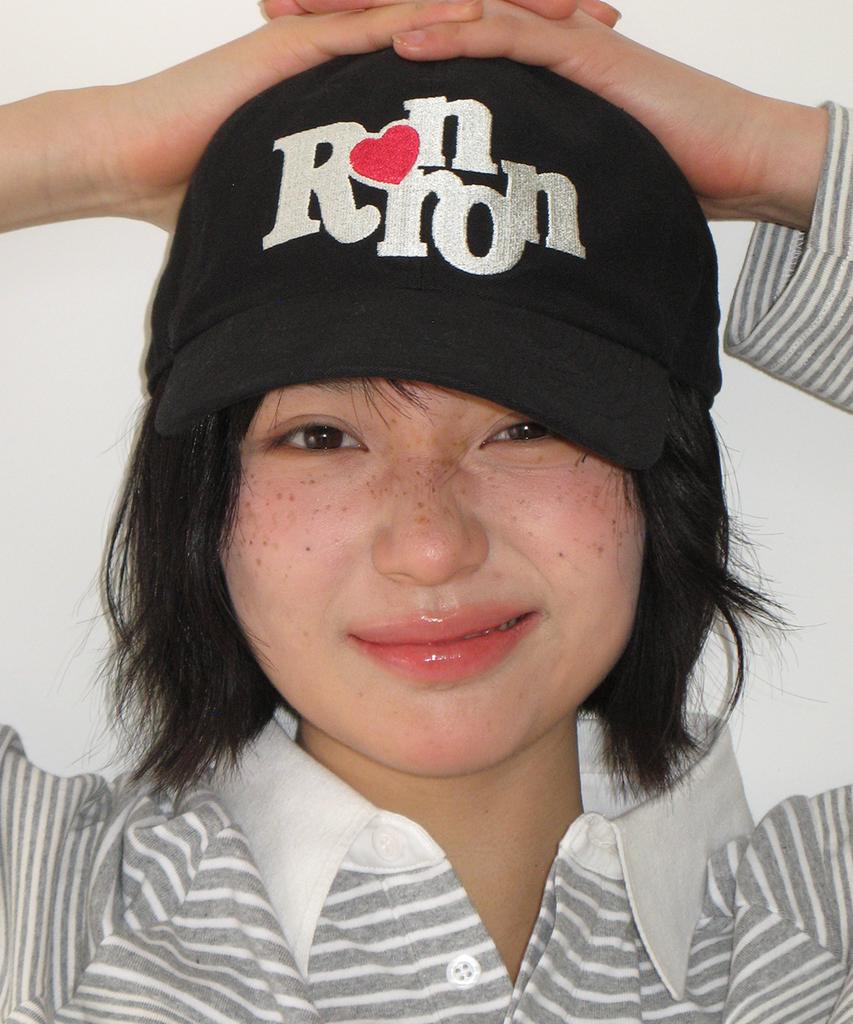 RONRON Heart Rr Symbol Stitch Ball Cap Black