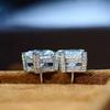 Classic Square Crystal Cubic Zirconia Stud Earrings Accessories for Women Temperament Sweet Earrings Ear Piercing Jewelry