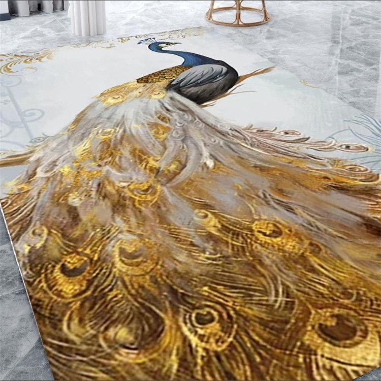 

3D изысканный коврик с изображением павлина, коврик для дома, гостиной, спальни, дивана, коврик для кухни, украшение для кухни, нескользящие коврики 100*200cm