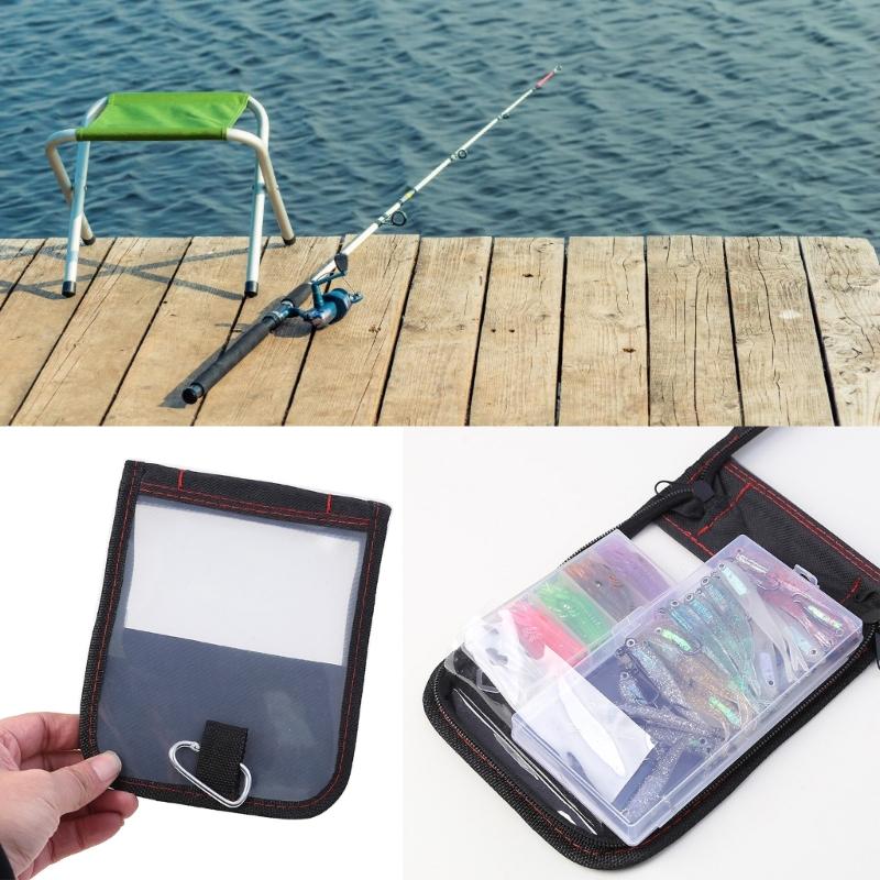 Taška na chobotnice se zipy Vodotěsná Dřevěná Krevety Chobotnice Háčky Návnady Taška Organizéry na chobotnice Rybářské doplňky