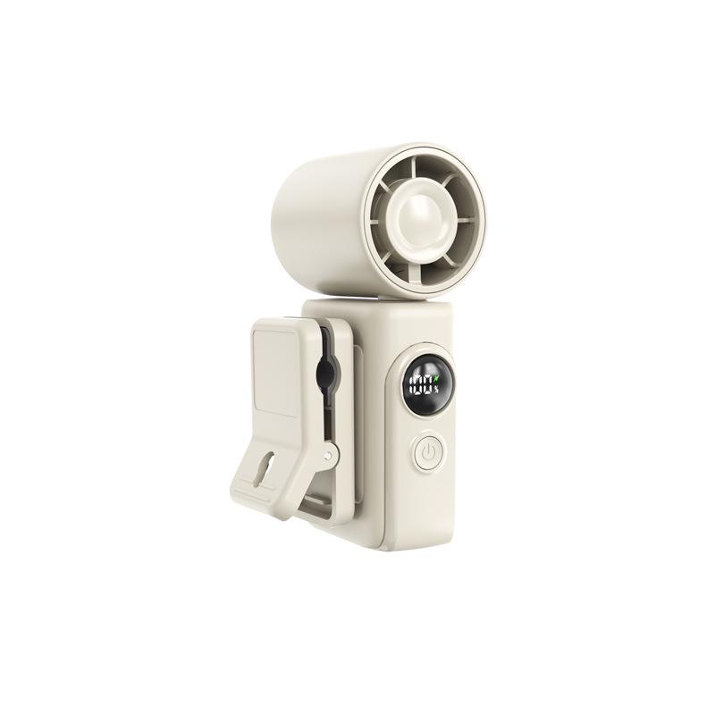 

“USB Rechargeable Handheld Clip Fan with Adjustable Wind Power” English Color Box + Bilingual Manual вершковий