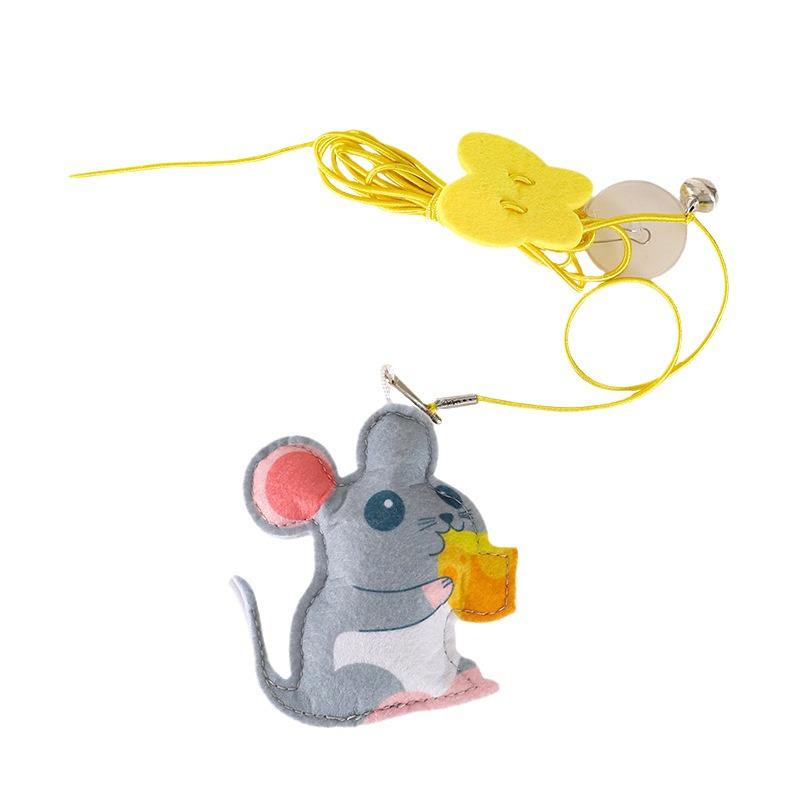 Cat Teaser Wand with Hanging Plush Rope for Kittens