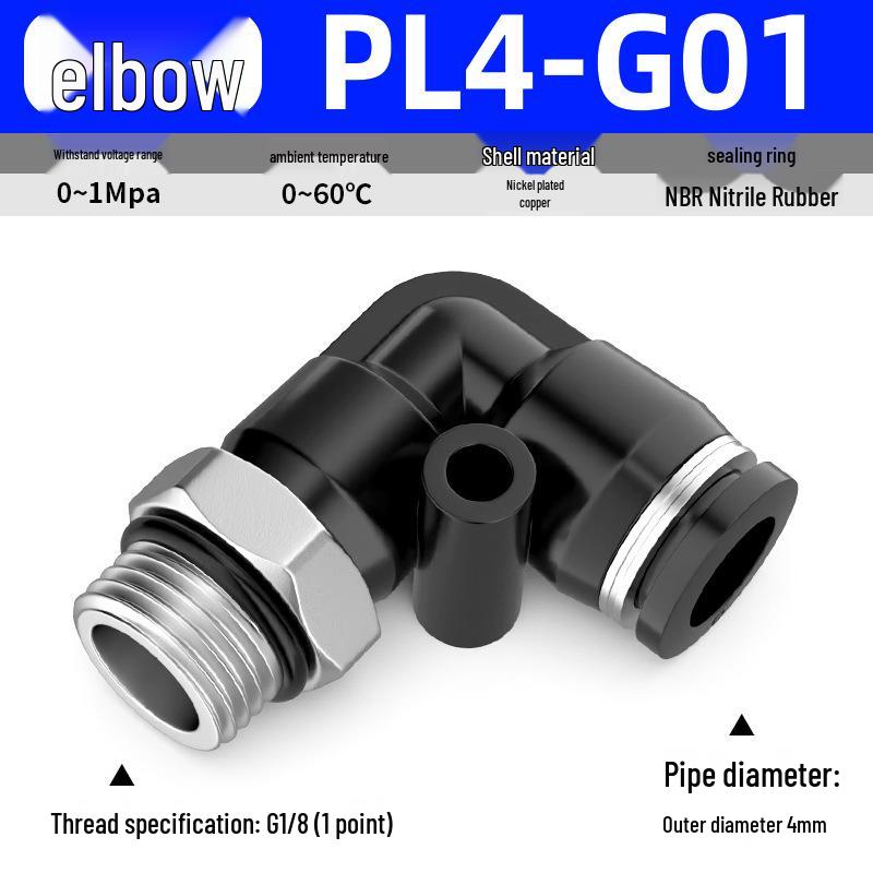 Zhuo Ji Pneumatic Male Thread Straight G Thread Quick Connect Fitting PC8-G02 Air Hose Connector PL6/10-G01