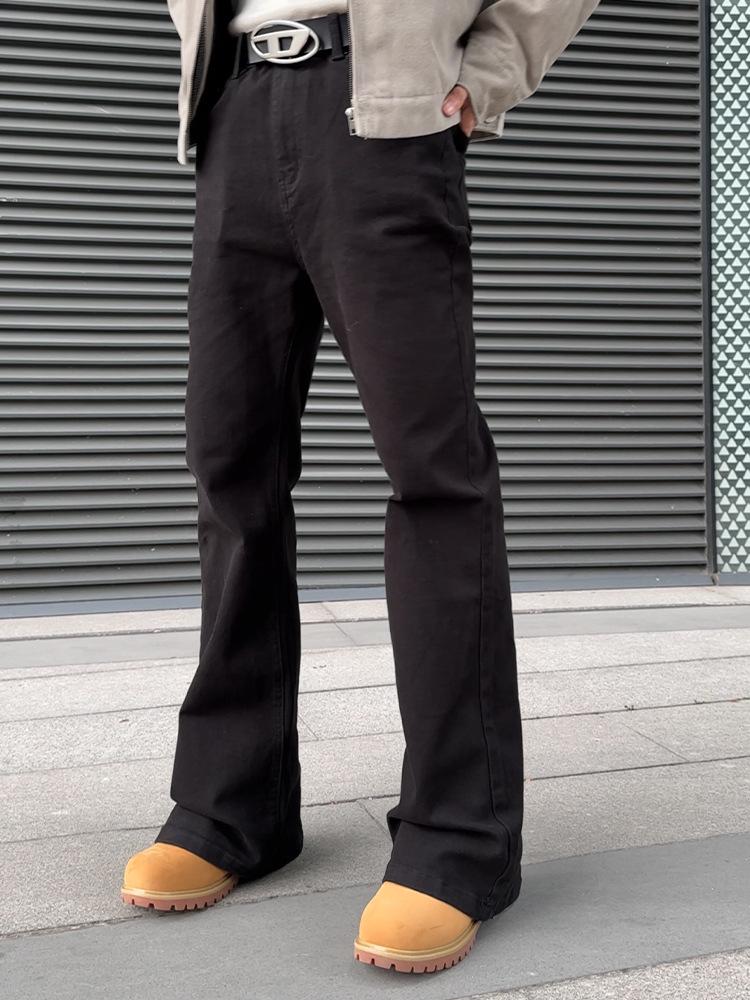 Men's Retro Black Bell Bottom Tall Soft Jeans