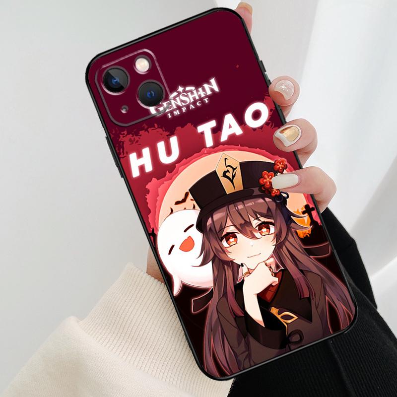 Hu Tao Genshin Impact Phone Case For iPhone 16 Pro Max 14 13 12 11 15 Pro Max Mini XR 15 16 Plus 16e Cover Coque