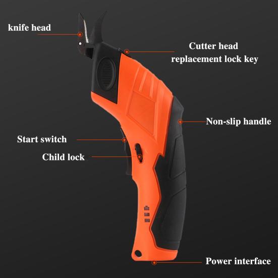 Cordless Electric Scissor with Rotating Blade Ergonomic Handle Battery Operated Rechargeable Electric