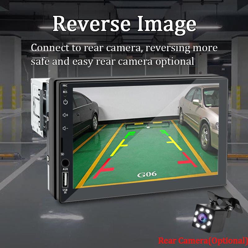 Hippcron 7" Car Radio 1 Din MP5 Multimedia Autoradio Video Player HD Touch Screen Aux Input BT USB Mirror Link Universal Auto