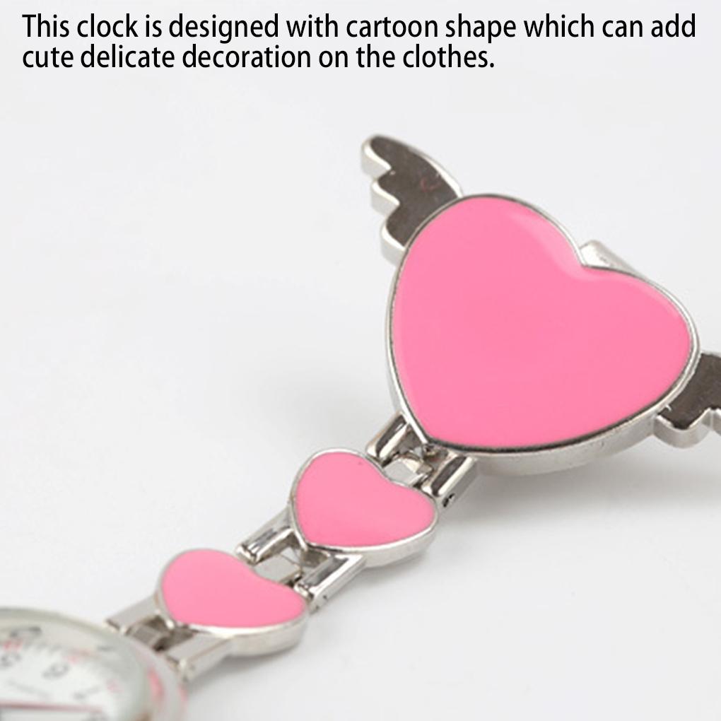 Female Pocket Watch Zinc Alloy Cartoon Pattern Clothes Hanging Nursery Watches Pendant Time Clock for Casual Daily Working