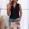 Women's Summer Tank Top V Neck Splicing Hollow Lace Vest Sleeveless Tops