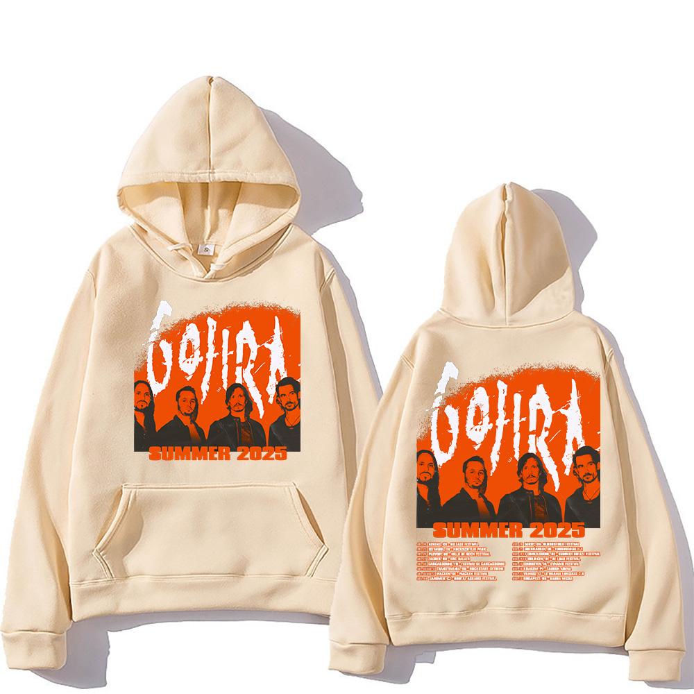 Hanorace Trupa Metal Gojira Turneul Gojira Vara 2025 Nou Sweatshirt Bărbați Femei Vintage Gotic Supradimensionat Pulover cu Glugă Streetwear