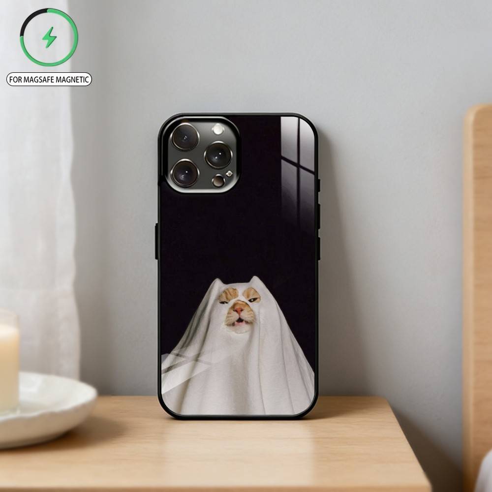C- Cat Pet Phone Case For iPhone 17 16 15 14 13 12 Pro Max Plus for Mirror Wireless Magnetic Cover