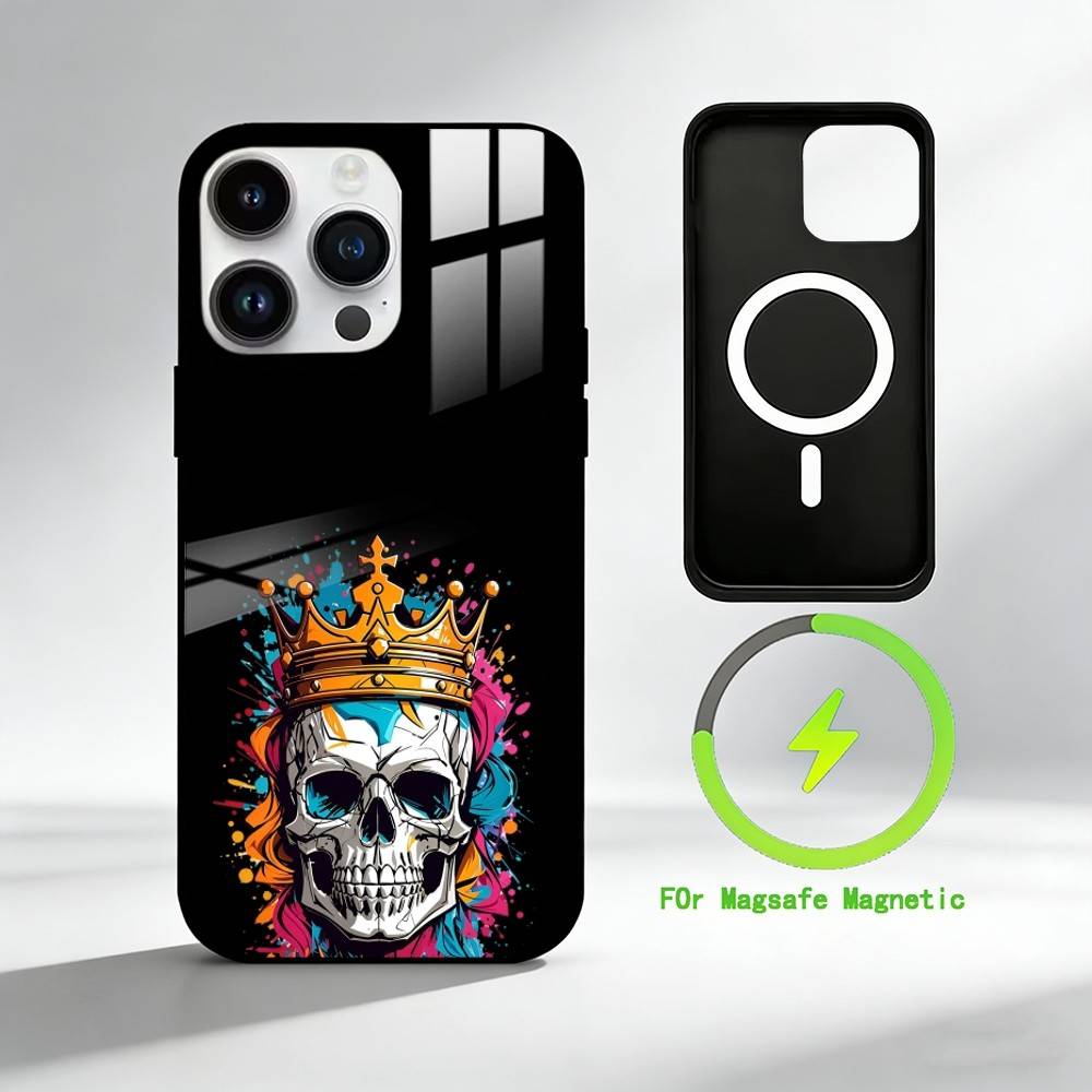 C-Cool Colorful Graffitiy Phone Case For iPhone 17 16 15 14 13 12 Pro Max Plus for Mirror Wireless Magnetic Cover