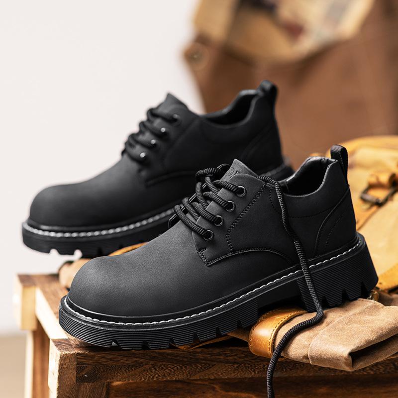 

Spring 2025 new big head low-top couple men s shoes heightening trend matte British style versatile tooling shoes 44