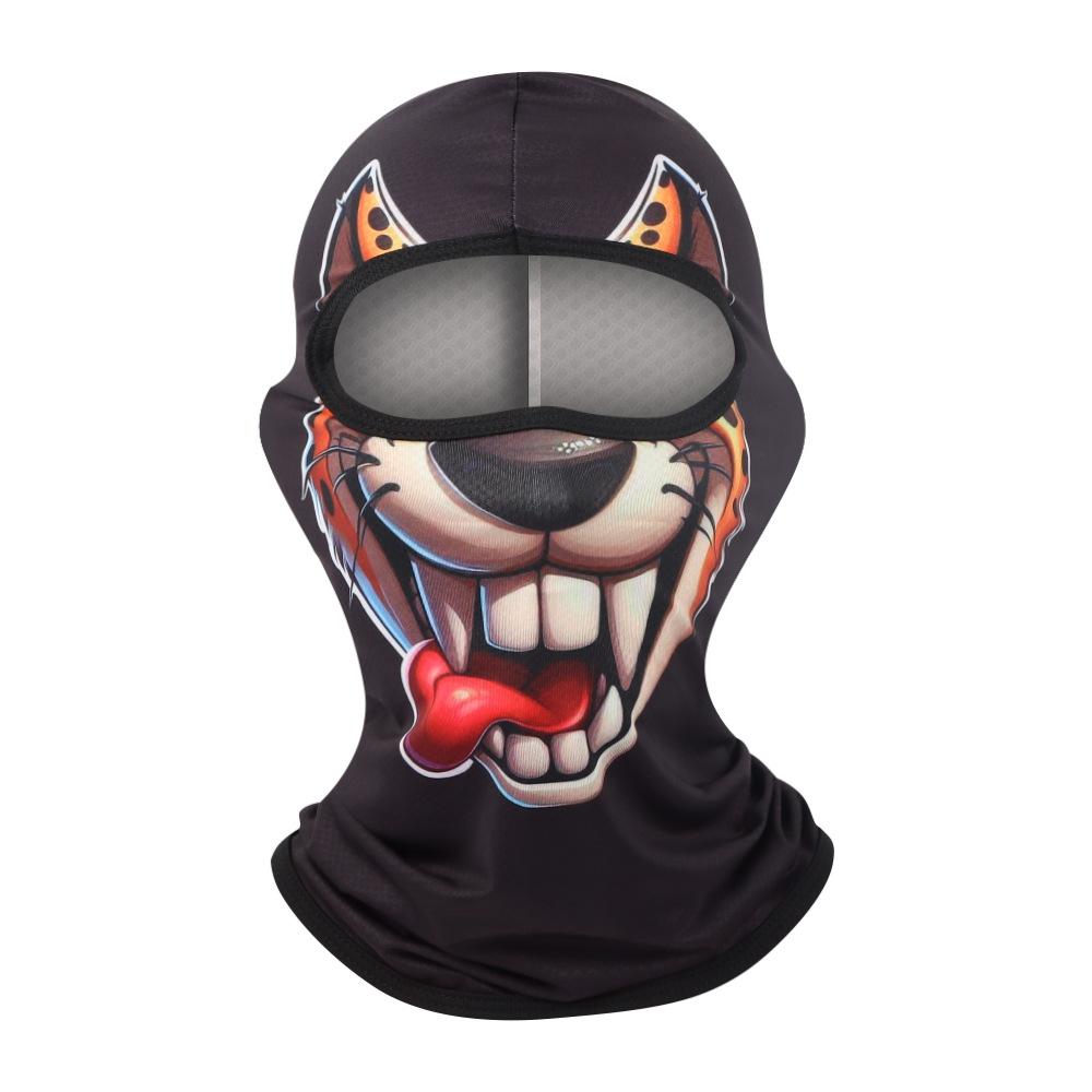 Máscara Facial Esportiva Respirável Proteção Solar À Prova de Vento Cobertura para a Cabeça Forrada com Capacete Verão Estampada com Animais 3D Balaclava para Motociclista