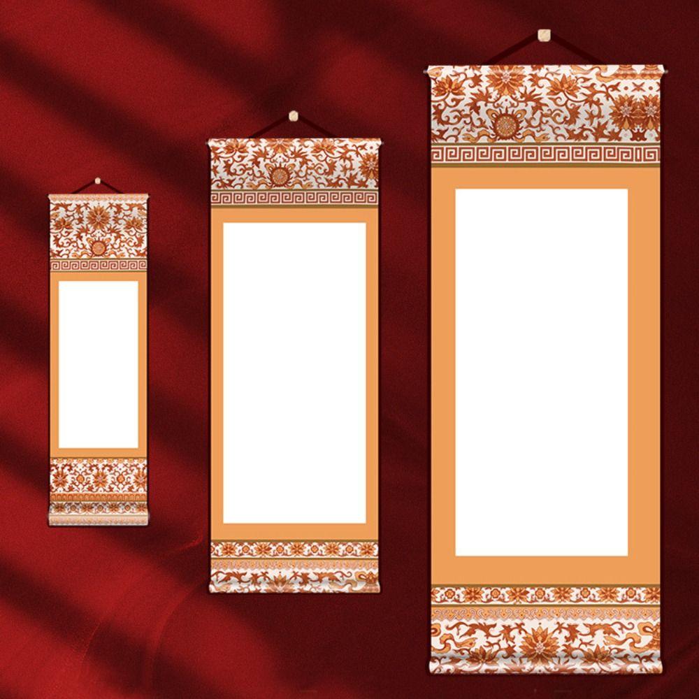 Chinese Style Vintage Rice Paper Scroll Calligraphy Paintings Mounting Scroll Art Supplies