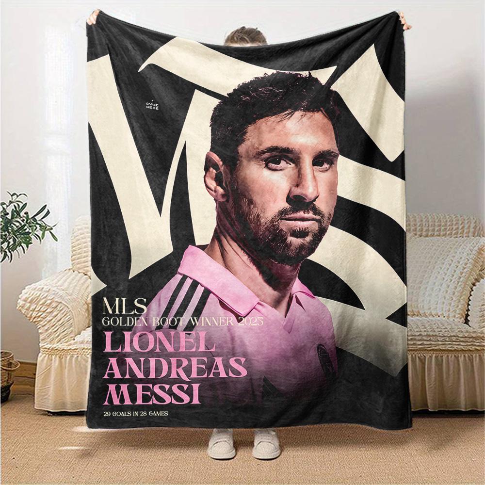 Lionel Messi's Assists Milestone Blanket Warmthful Decor Perfect for Bedding Livingroom Chair All-Season Use Playful Design