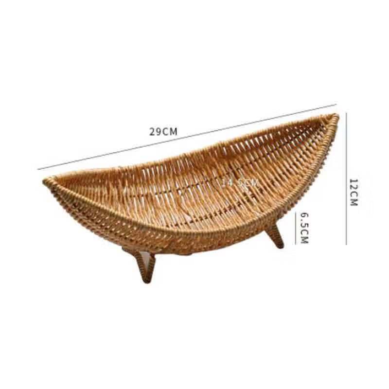 Homeglen Japanese Style Imitation Rattan Snack & Popcorn Basket