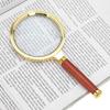 80mm 6x Magnifier Handheld Antique Magnifying Glass Reading Jewelry for Elderly