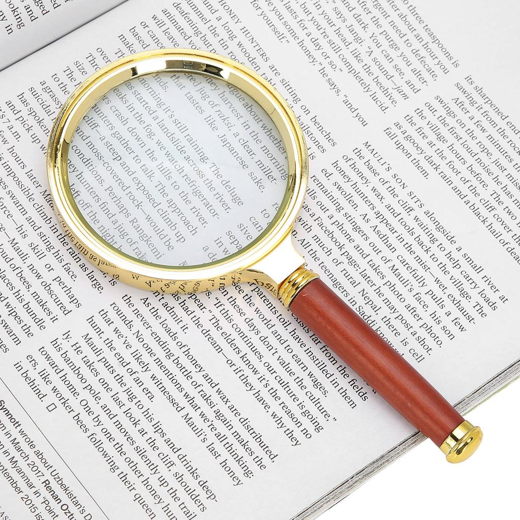 80mm 6x Magnifier Handheld Antique Magnifying Glass Reading Jewelry for Elderly