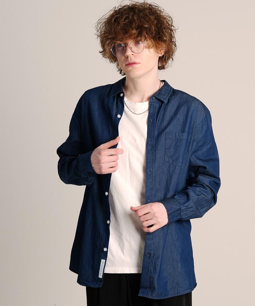 LXT Straight Cotton Longline Denim Shirt [Dark Indigo]