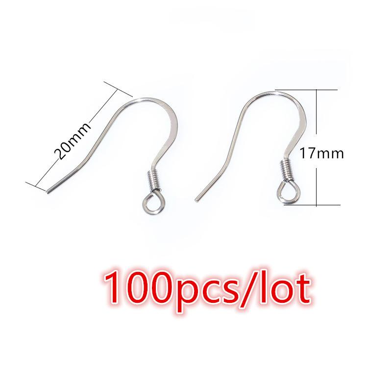30-100pcs Stainless Steel DIY Earrings Hooks Clasp Findings Handmade Jewelry Making Accessories Earwire Accessories Steel Gold