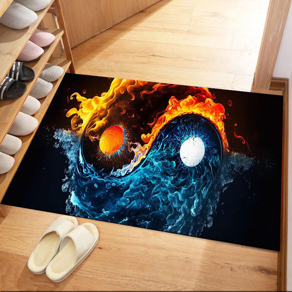 Yingyang Area Rug Design for Hallway Game Room Outdoor Living Rooms Anti-slip Rug Anime Office Decor Birthday/Christmas Gift