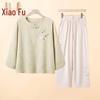 New Chinese Style Embroidered Two-Piece Set for Mid-Aged Women