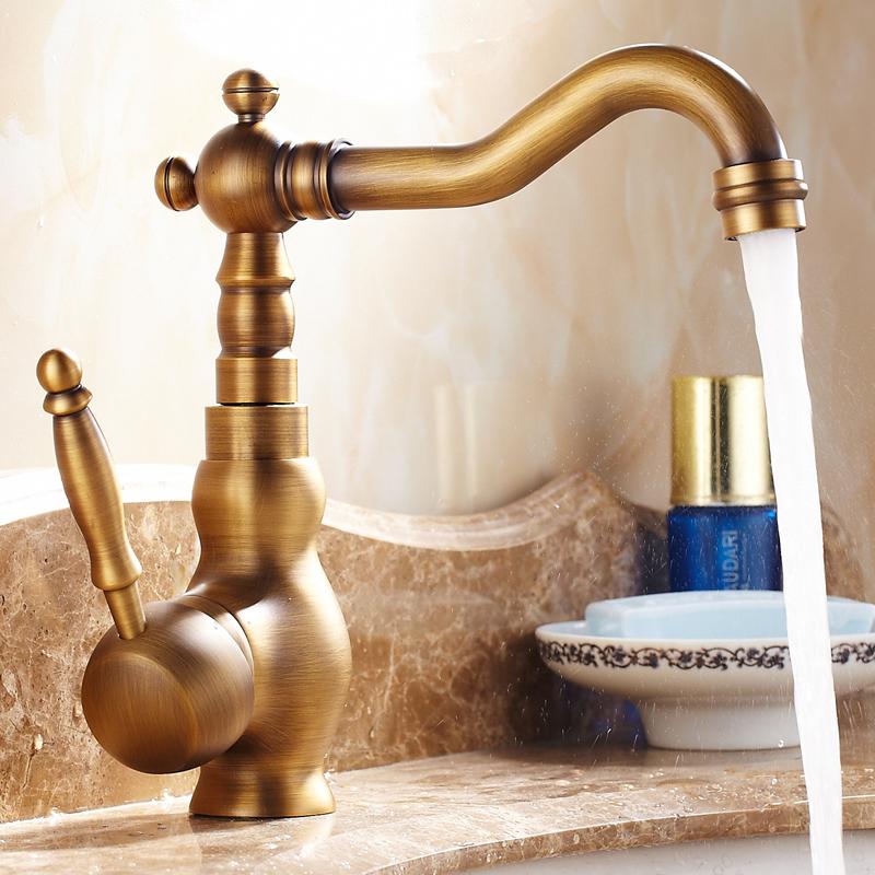 Starožitná mosazná koupelnová baterie otočná hubice umyvadlová baterie dřezová baterie koupelna kuchyňská mycí baterie umyvadlová baterie kuchyňská baterie