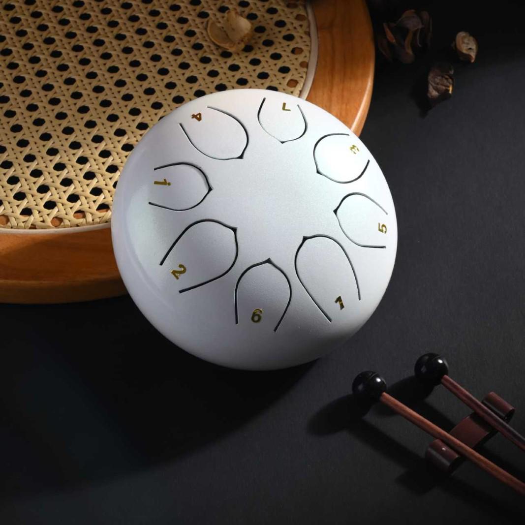 6-Inch 8-Tone Colorful Steel Tongue Hand Drum for Music Teaching and Playing